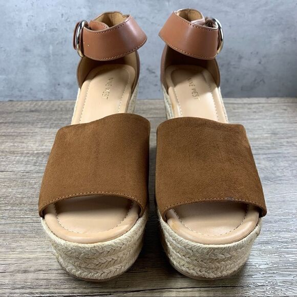 Nine West~”Adell8” Women’s Brown Jute Wedge Heel Sandal~Size 10M~NWOT - Picture 3 of 9